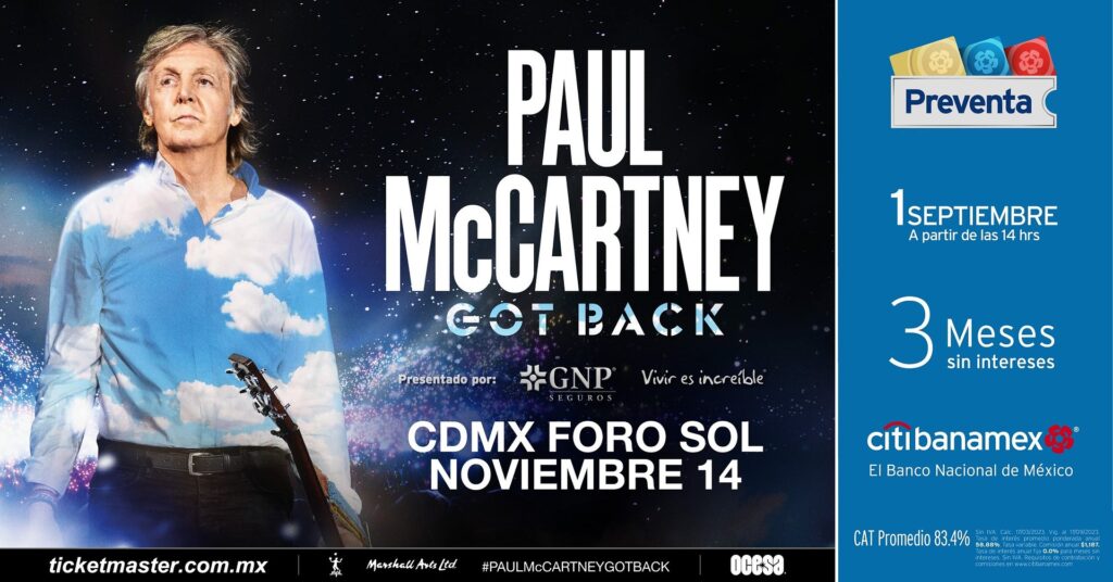 Paul McCartney Regresa con su Épico 'Got Back Tour' al Foro Sol